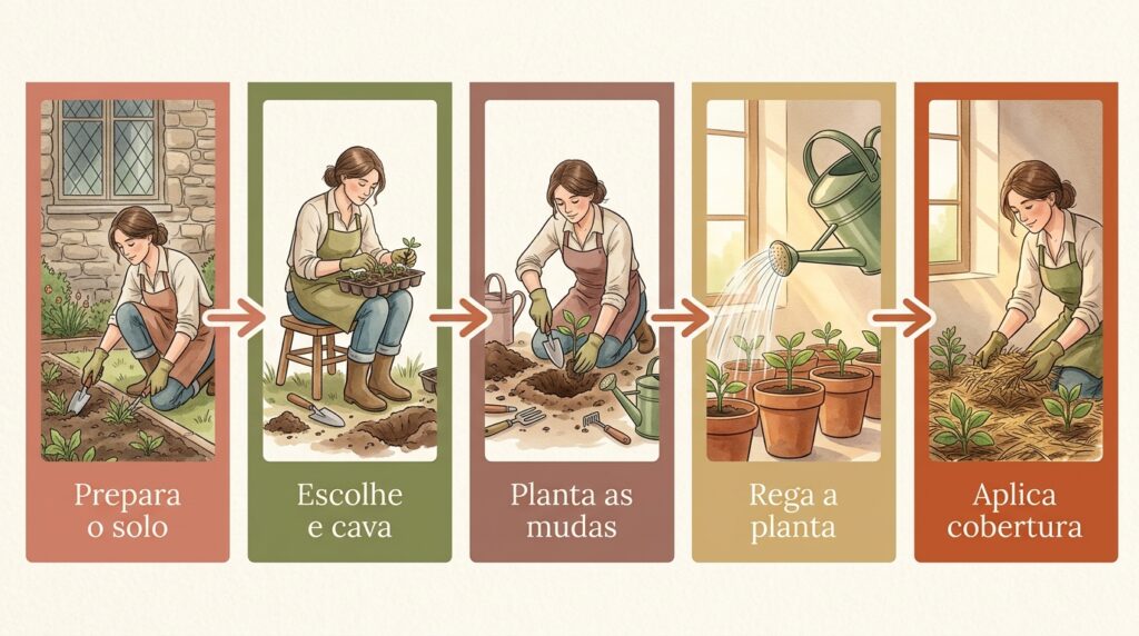 Regar as plantas novas usando o jato forte da mangueira desenterra as raízes sem você perceber e deixa o vegetal vulnerável à desidratação