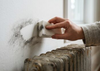 Manchas negras misteriosas apareceram na parede exatamente por cima dos radiadores? A convecção térmica atrai pó estático