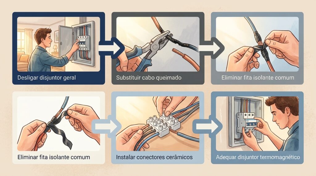 O chuveiro elétrico desarma o disjuntor ou apresenta cheiro de plástico quente sempre que é usado no modo mais quente? O circuito pode estar sobrecarregado