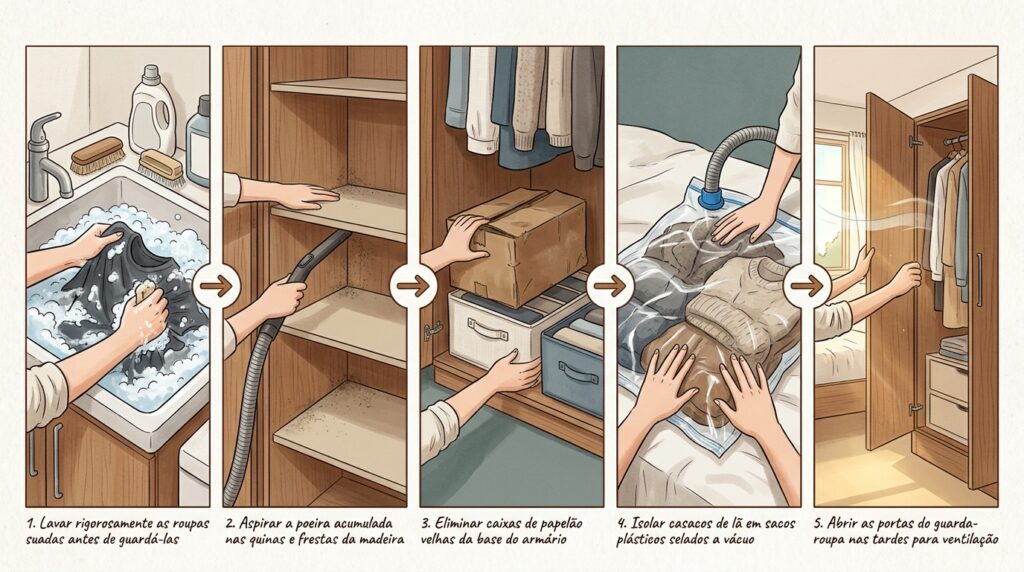 A técnica de blindagem mais eficiente sobre quais são as 5 coisas guardadas no guarda-roupa que atraem traças