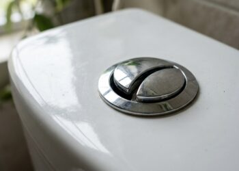 O botão da descarga da caixa acoplada afundou e não quer voltar mais? O mecanismo de acionamento perdeu a pressão da mola