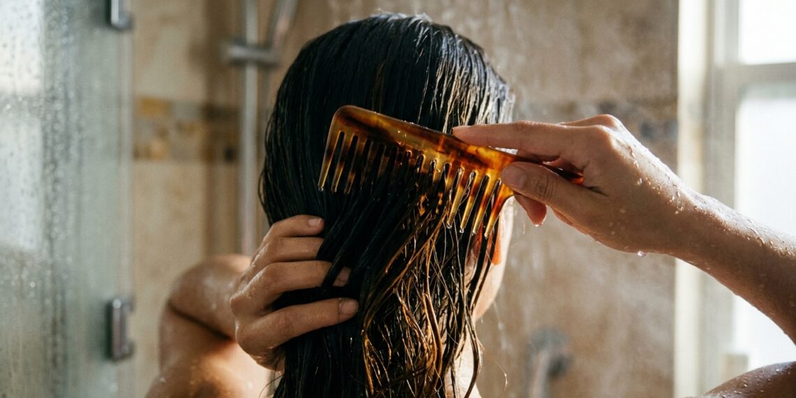 A técnica de cuidado mais eficiente sobre qual é o erro comum ao desembaraçar o cabelo no banho