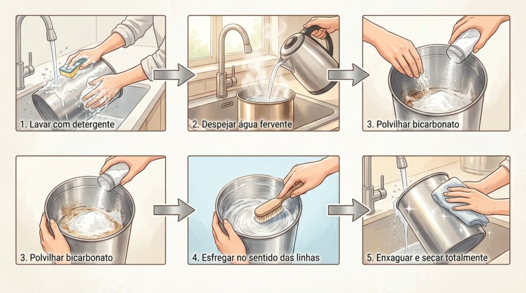 A lixeira de pedal de inox continua cheirando a esgoto mesmo depois de limpa? O grão do aço escovado está abrigando colônias bacterianas