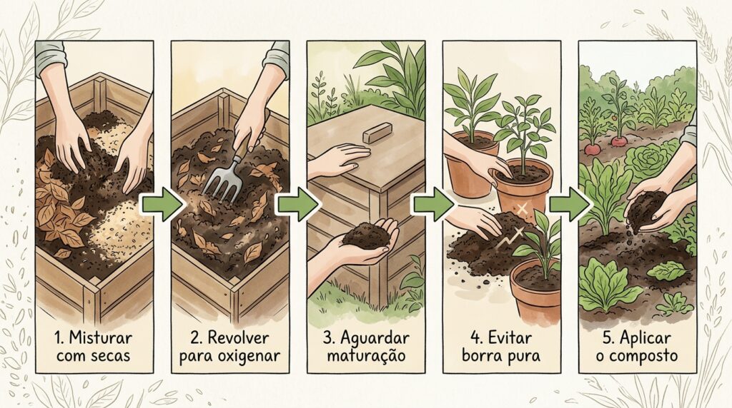 O canteiro cheira a amoníaco e as minhocas desapareceram? O excesso de borras de café alterou o pH do solo