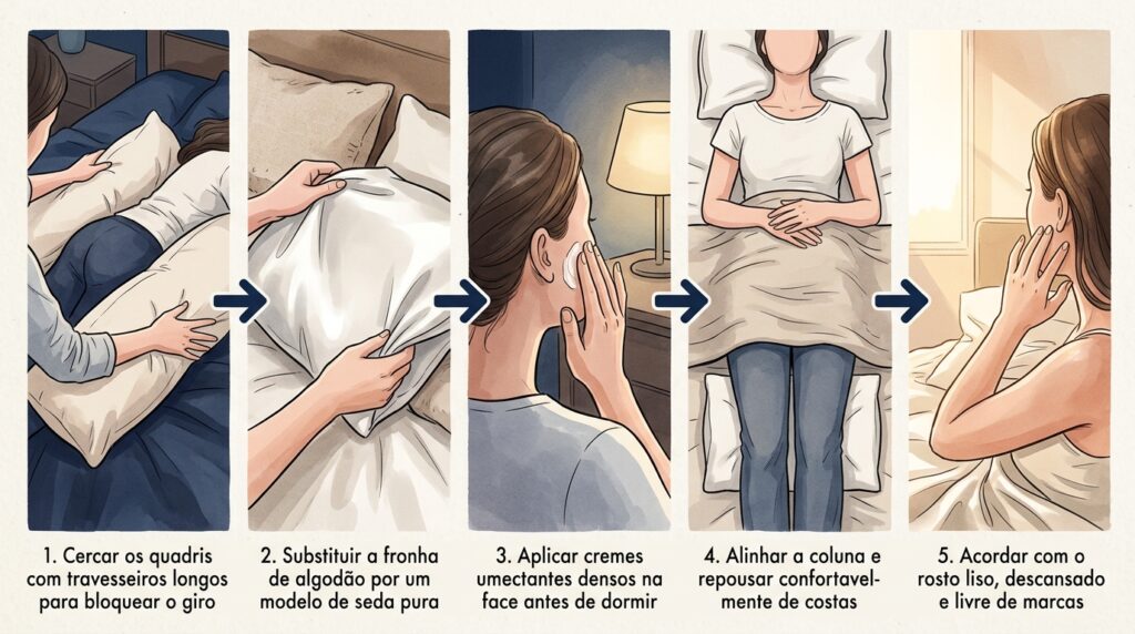 A técnica de antienvelhecimento mais eficiente sobre como a posição errada ao dormir envelhece o rosto