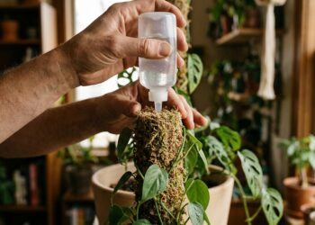O tutor de musgo da sua Monstera recusa-se a absorver água, deixando as raízes secas? O bloqueio hidrofóbico do esfagno