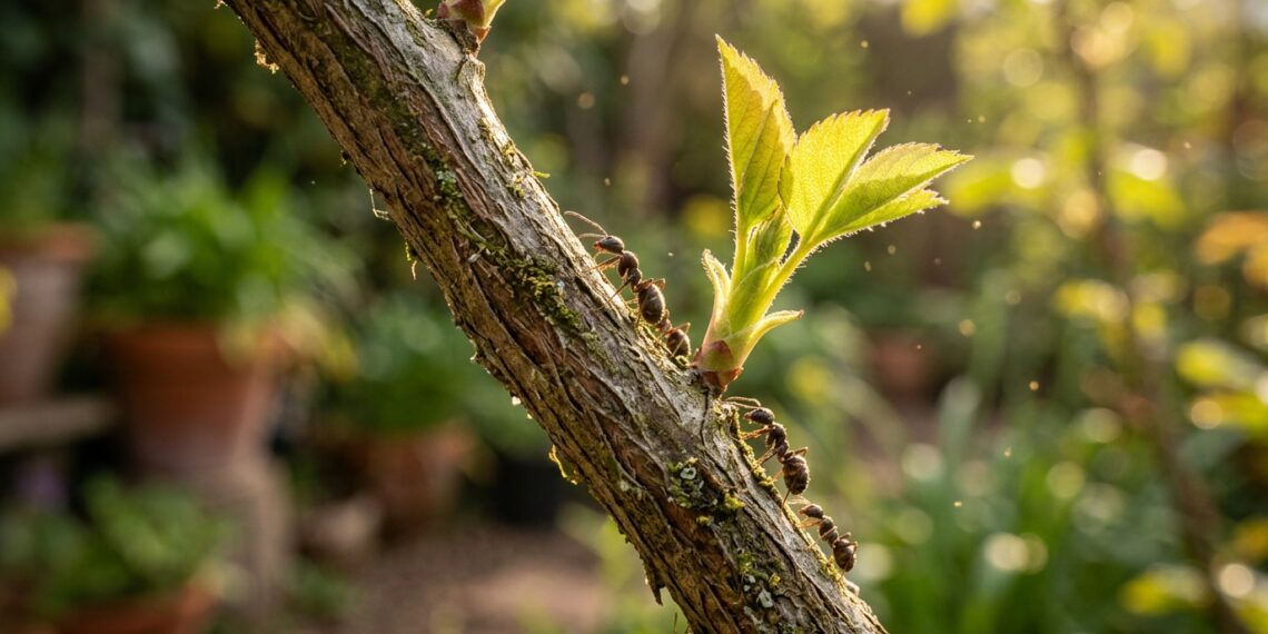 Formigas subindo e descendo da sua planta sem parar? Elas não estão comendo as folhas, estão cultivando uma praga muito pior
