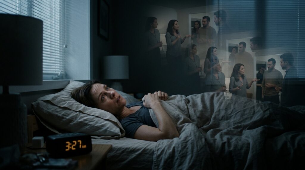 Adult_experiencing_insomnia_and_%E2%80%A6_20261006202640-1024x572 Por que lembramos de momentos vergonhosos justamente quando deitamos para dormir? A psicologia explica como silêncio, ruminação e memórias involuntárias fazem cenas antigas voltarem sem convite
