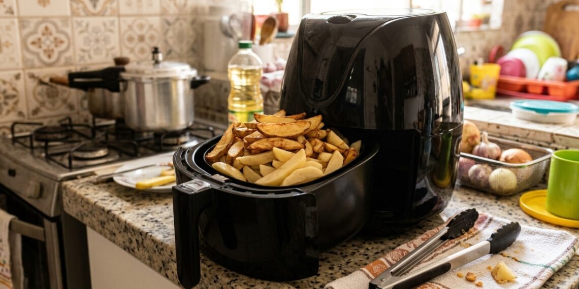 O erro de encher demais o cesto da air fryer