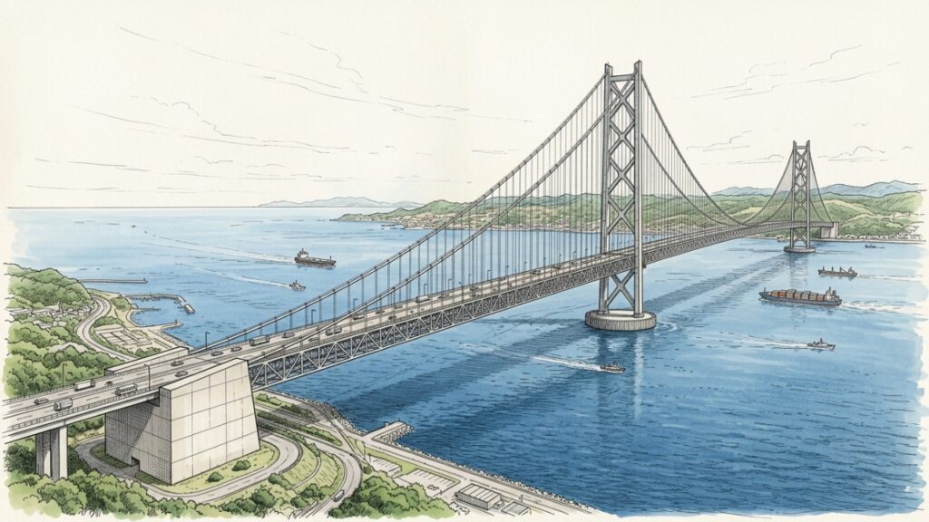 Um terremoto atingiu a Ponte Akashi Kaikyō enquanto ela ainda era construída, moveu suas fundações e obrigou engenheiros a aumentar o vão central em quase 1 metro