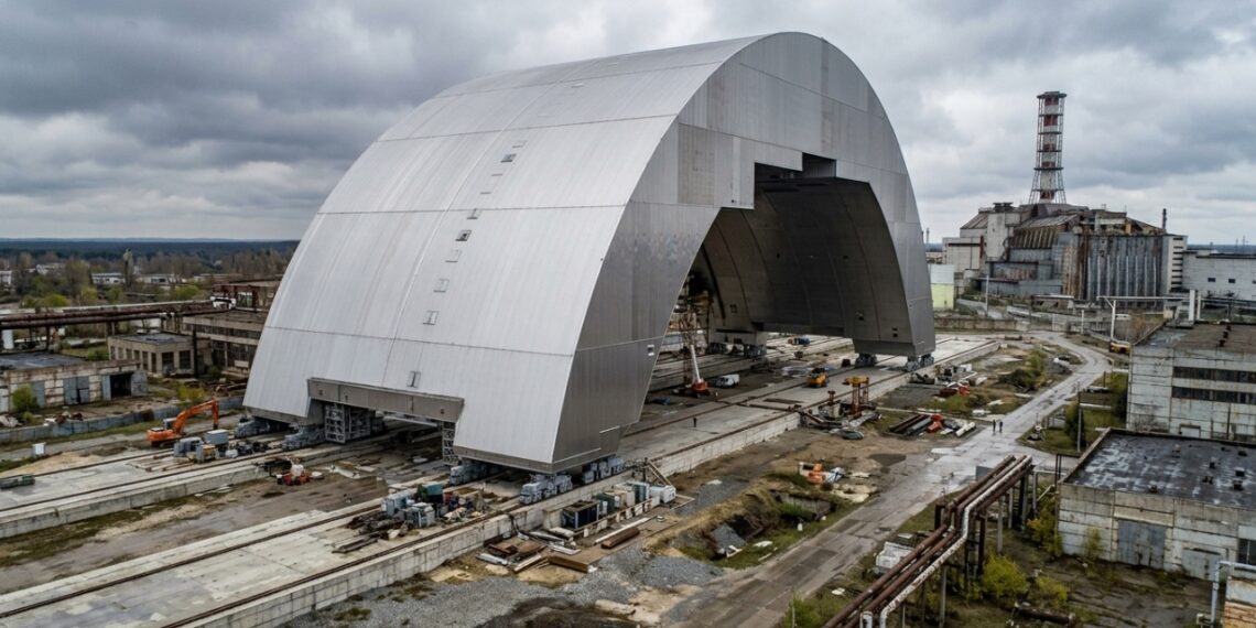 Como o arco de Chernobyl foi montado e deslocado