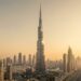 Burj Khalifa em Dubai, arranha-céu de 828 metros conhecido como o edifício mais alto do mundo.