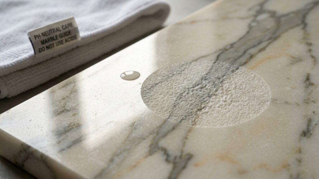 Chemical_etching_polished_marble%E2%80%A6_20261001000735-1024x576 O produto que tira o calcário do banheiro pode deixar manchas opacas e marcas permanentes na pedra de mármore