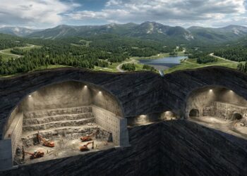 Duas cavernas gigantes são escavadas profundamente dentro da montanha para o Snowy 2.0.
