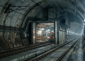 O terceiro corredor de segurança do túnel sob o Canal da Mancha