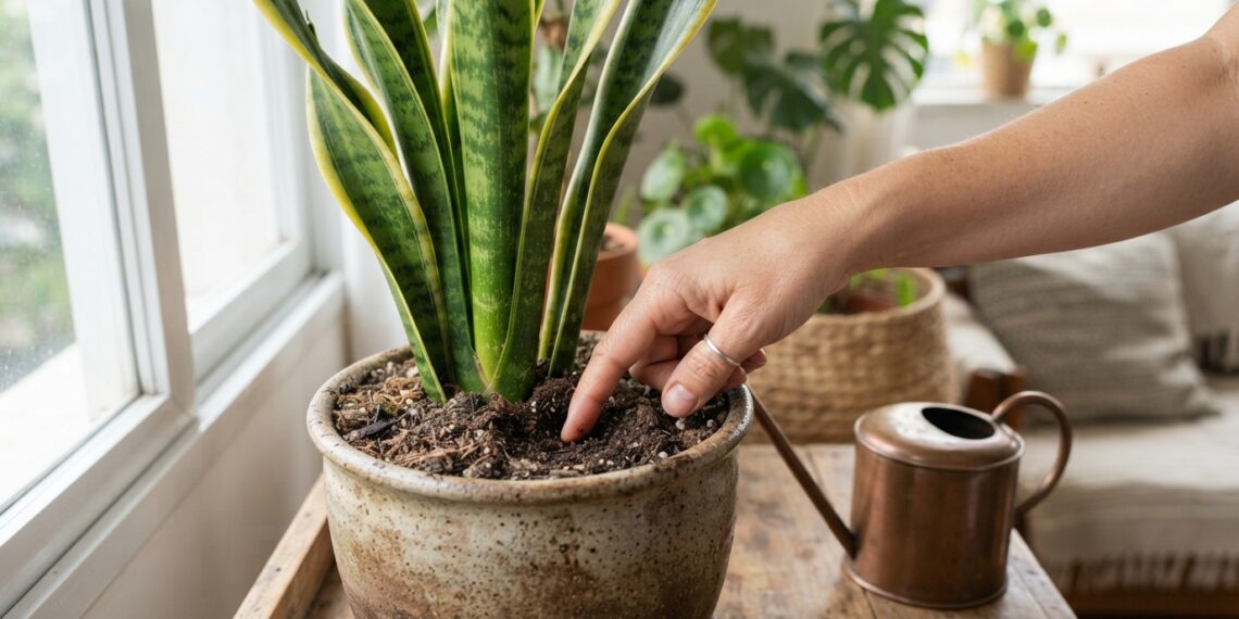 Folhas moles e amareladas podem indicar excesso de água e problemas nas raízes da espada-de-são-jorge. — Créditos: Imagem gerada por IA