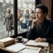 Simone de Beauvoir em um café parisiense observa mulheres seguindo diferentes caminhos pela cidade.