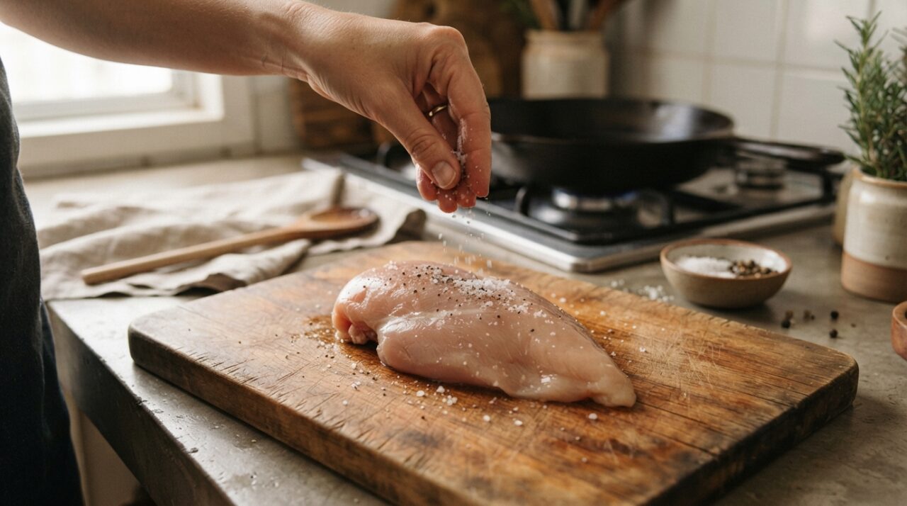Especialistas em cozinha explicam: para o frango ficar mais suculento, não é preciso cobrir de molho, mas deixar o sal agir antes do preparo para reduzir a perda de água durante o cozimento