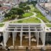 Corte mostra reservatório subterrâneo sob uma área verde em Itaquera, na Zona Leste de São Paulo.