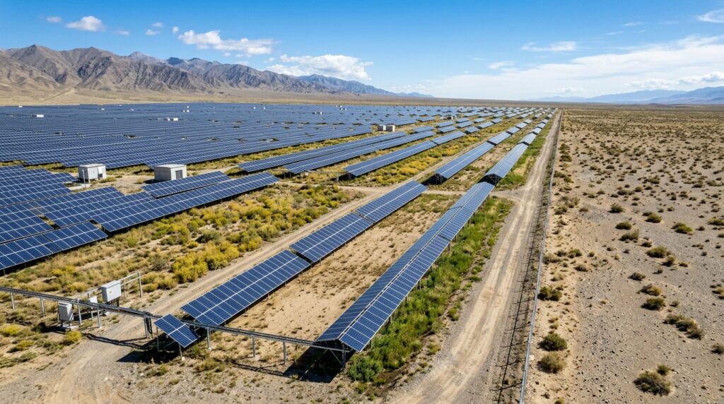 Diferentes pontos de um parque solar apresentam variações de sombra, umidade e cobertura vegetal.
