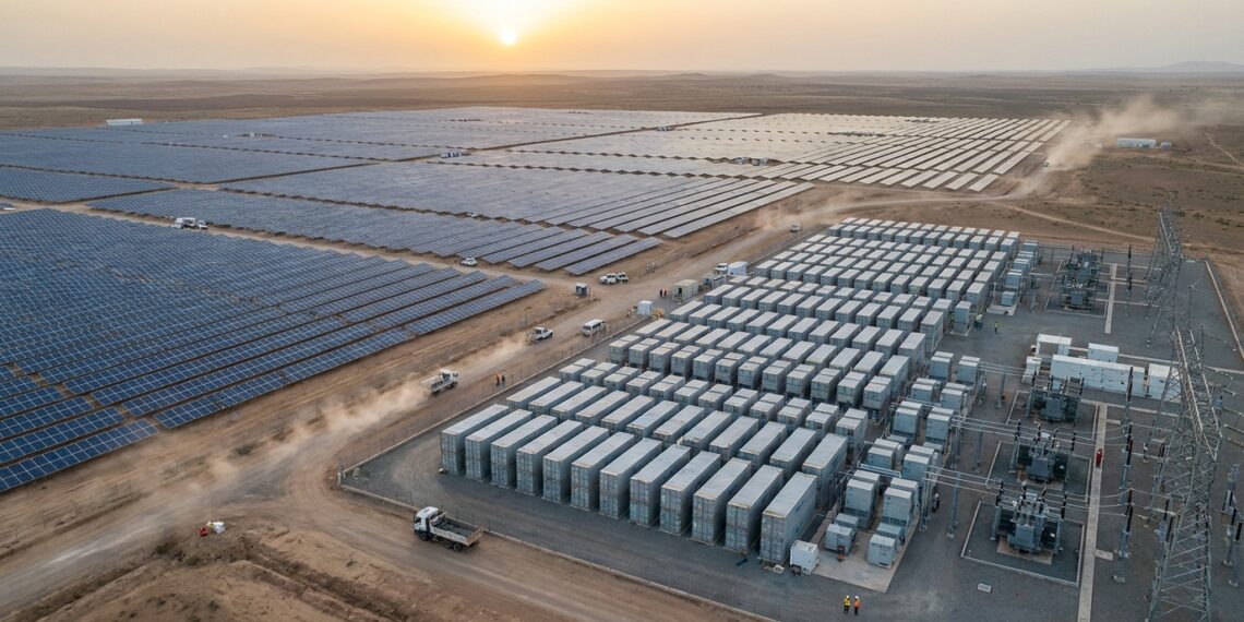 Grande parque solar no Marrocos aparece integrado a um sistema de baterias em escala de rede.