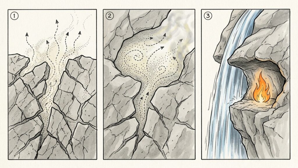 Como o gás natural alimenta a chama da Eternal Flame Falls