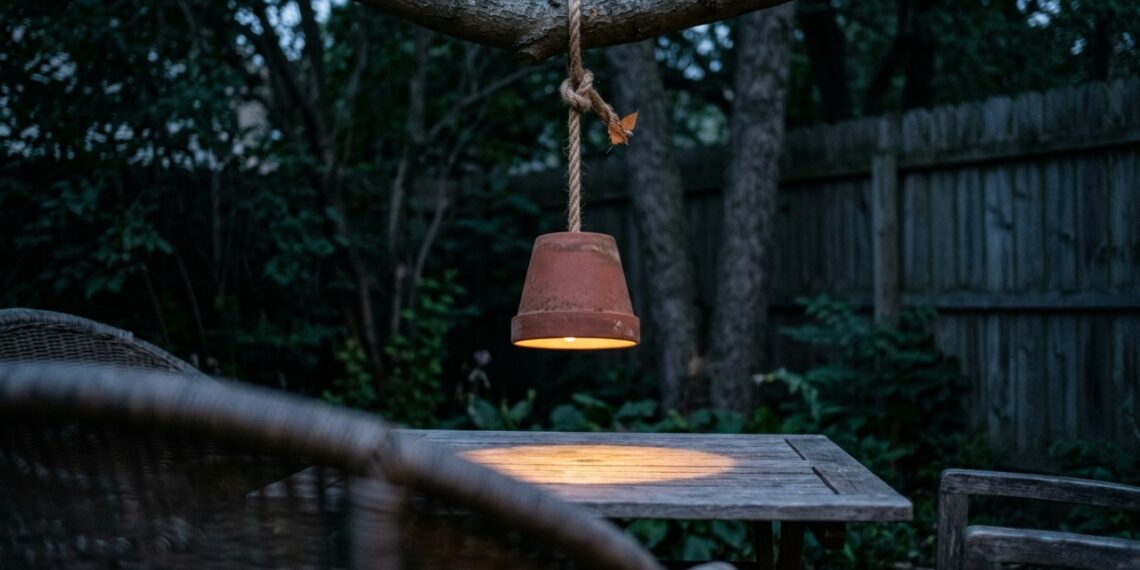 Como transformar vaso de barro em luminária pendente decorativa