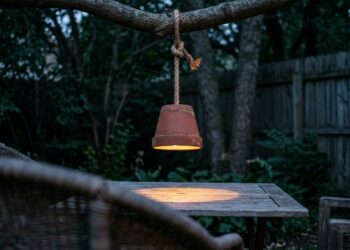 Como transformar vaso de barro em luminária pendente decorativa