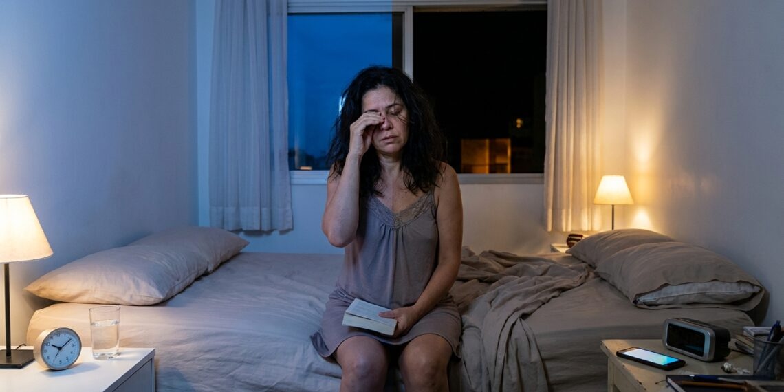 Mulher dorme por tempo suficiente, mas em horários muito diferentes entre os dias.