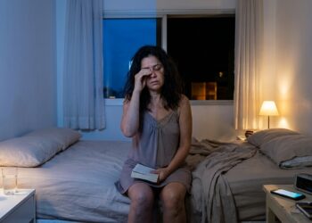 Mulher dorme por tempo suficiente, mas em horários muito diferentes entre os dias.