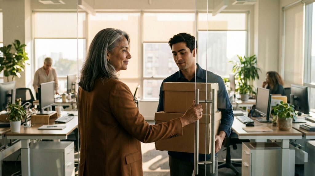 Woman_helping_coworker_in_office_20261001040747-1024x572 A psicologia indica que receber ajuda pode influenciar a forma como tratamos outras pessoas depois; a gratidão pode estimular novas atitudes pró-sociais