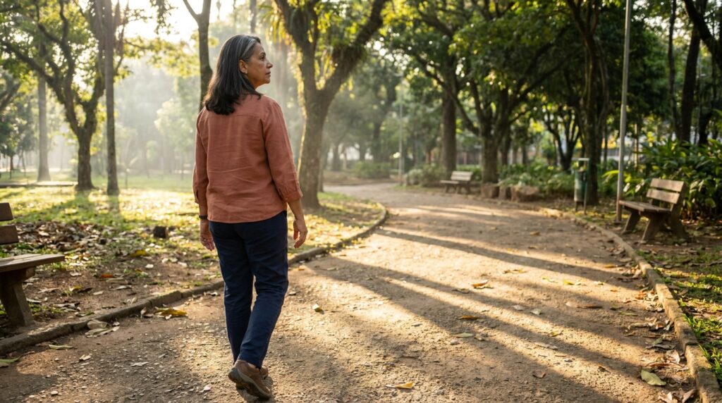 Woman_walking_on_park_path_20261012130442-1024x572 Quem gosta de sair para caminhar sem rumo pode não estar apenas buscando distração, mas tentando encontrar um momento de liberdade mental