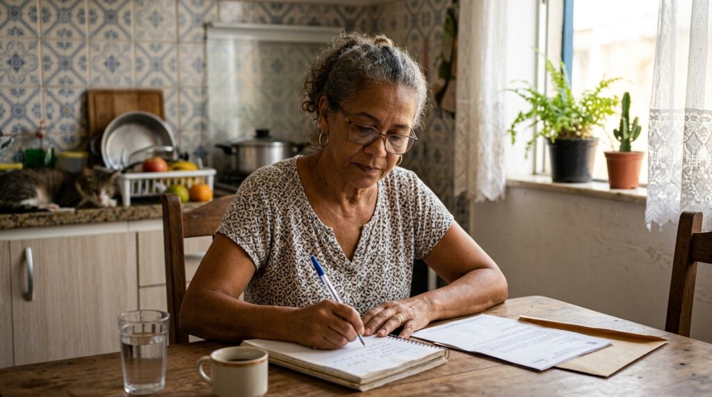 Mulher transforma uma situação difícil em um plano focado no que ainda pode controlar.