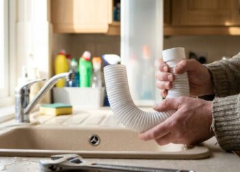 O sifão sanfonado foi instalado esticado direto para a parede? O cheiro de esgoto vai dominar a sua cozinha