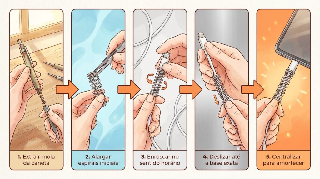 O cabo do carregador de celular insiste em quebrar a capa bem na base do conector? A tensão mecânica rompe as proteções de borracha