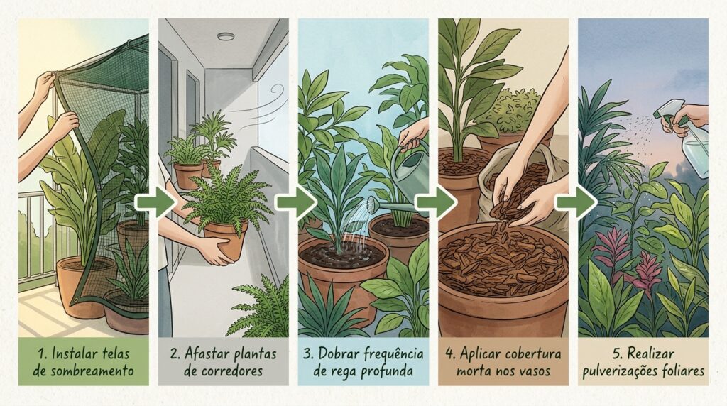 As folhas do seu abacateiro ou mangueira estão a secar e a cair no auge do verão? A desidratação foliar por ventos quentes e secos