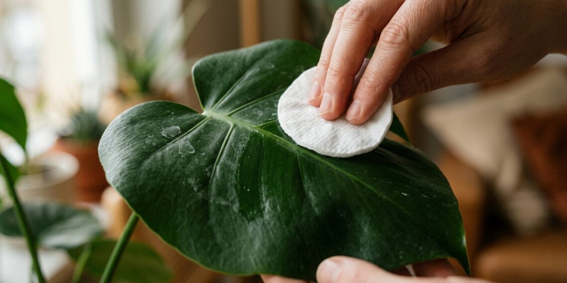 As suas plantas de interior ganharam uma crosta branca nas folhas após a rega? O calcário da água dura está a tapar os estomas