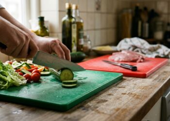 O perigo invisível de usar a mesma tábua de carne de madeira para cortar saladas