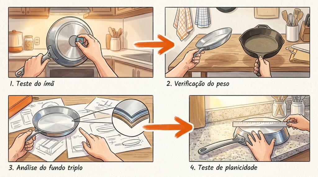 A placa de indução faz um zumbido agudo e elétrico ao aquecer a panela? O campo magnético está a fazer vibrar o fundo do tacho
