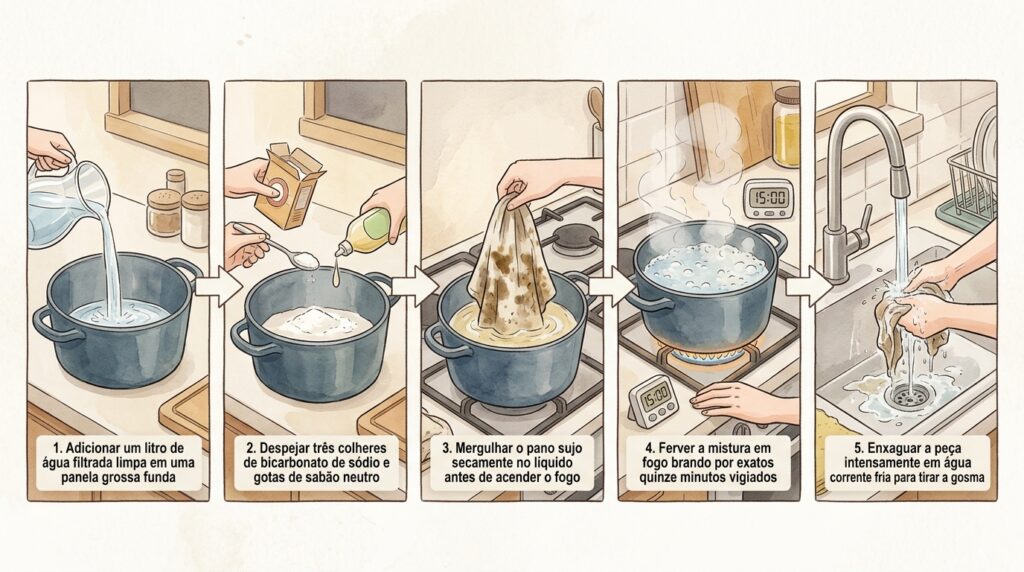 Limpeza de pano de cozinha gorduroso: truque para que fique completamente limpo e sem manchas