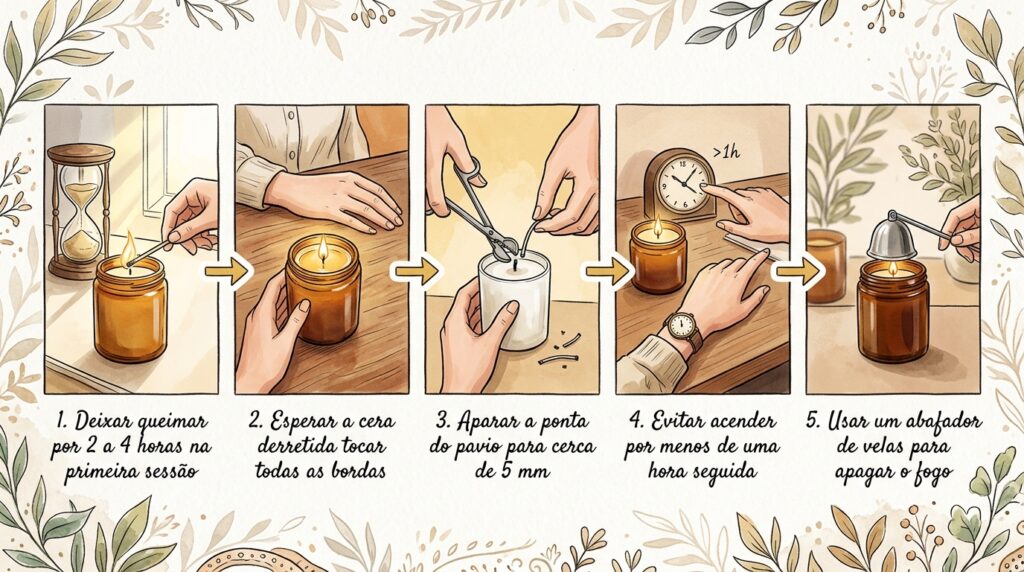 A vela decorativa queima apenas um "túnel" no centro e desperdiça a cera dos lados? A memória térmica da primeira queima