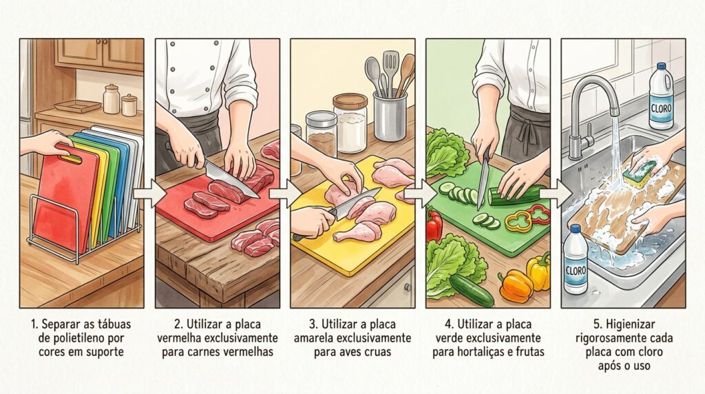 O perigo invisível de usar a mesma tábua de carne de madeira para cortar saladas
