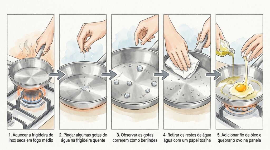 O ovo estrelado cola sempre no fundo da frigideira de inox e desfaz-se? O segredo físico do Efeito Leidenfrost