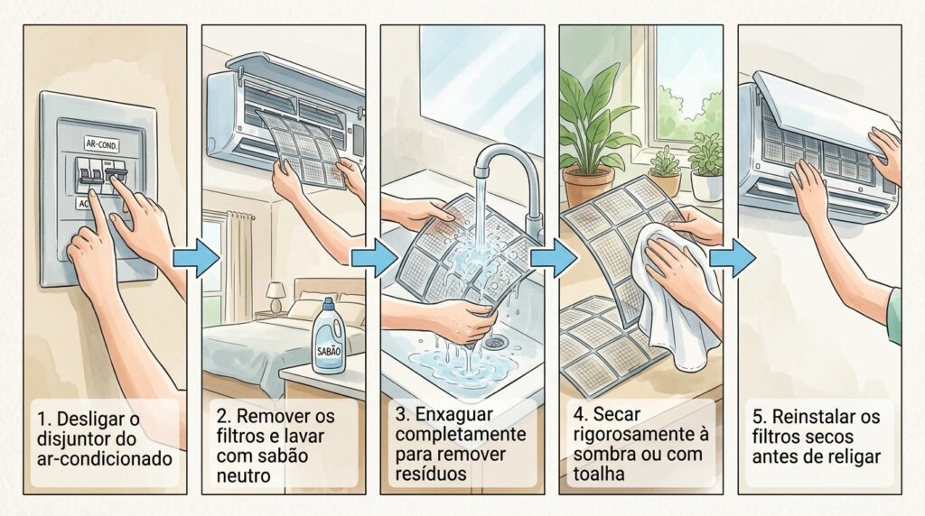 A técnica de limpeza mais eficiente sobre o erro fatal que todo mundo comete ao limpar o ar-condicionado