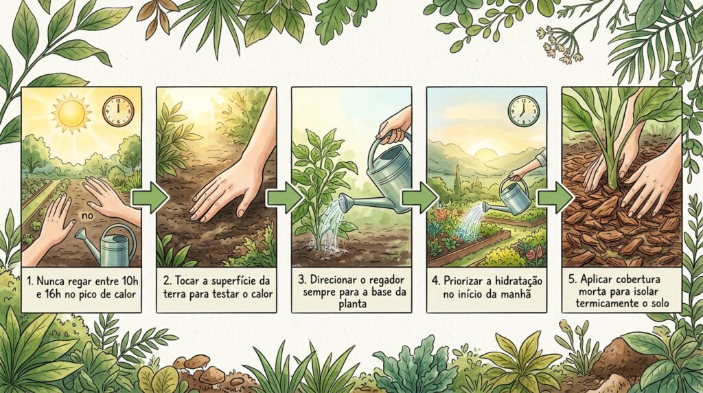 O erro fatal ao regar suas plantas ao meio-dia que cozinha as raízes no vaso