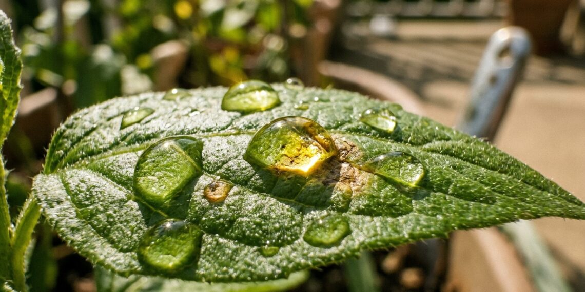 O erro ao aplicar óleo de neem de dia que frita as folhas das plantas sob o sol