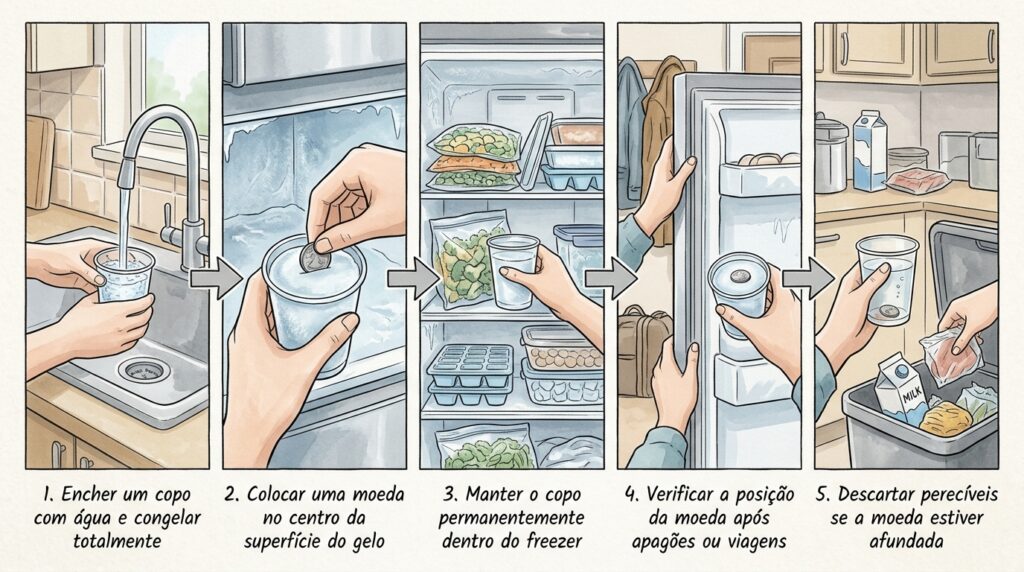 A técnica de prevenção mais eficiente sobre como o truque da moeda na geladeira salva seus alimentos do lixo
