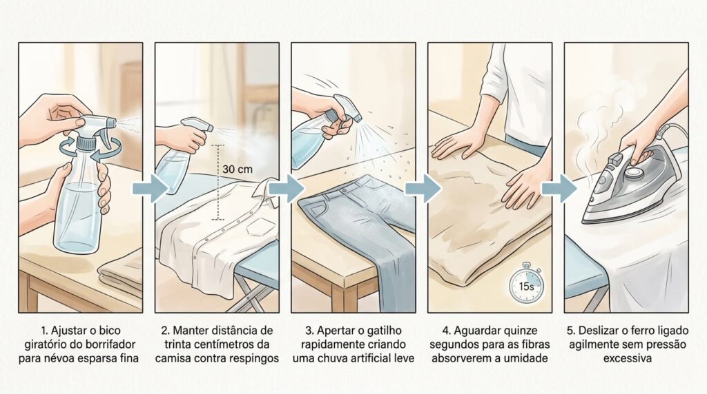 O erro ao passar roupas de algodão totalmente secas que faz você perder o dobro do tempo