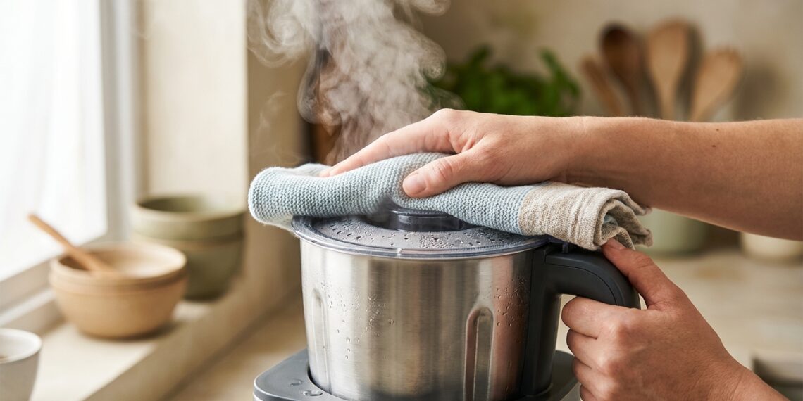 Foi bater sopa quente no liquidificador e a tampa explodiu voando longe? A expansão brutal do vapor exige um respiro