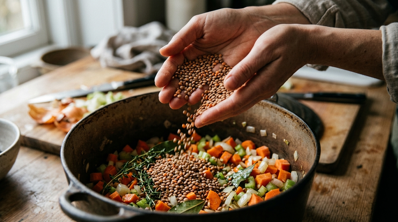 “Você deve adicionar um pouco de vinagre ou suco de laranja à panela para ajudar na absorção do ferro.” — Nutricionista sobre as lentilhas